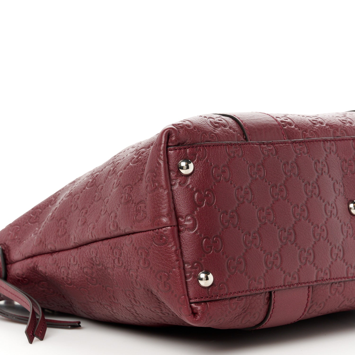 Gucci Guccissima Tender Bamboo Bar Tote Burgundy 9 of 10
