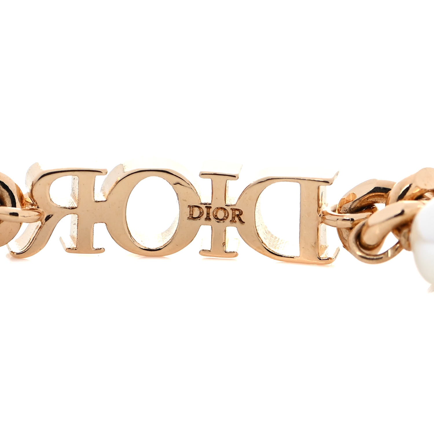 Christian Dior Metal Logo Chain Bracelet Gold 5 of 5