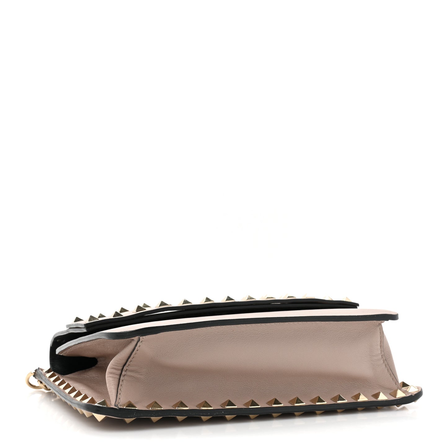 Vitello Rockstud Side Slip Crossbody Poudre