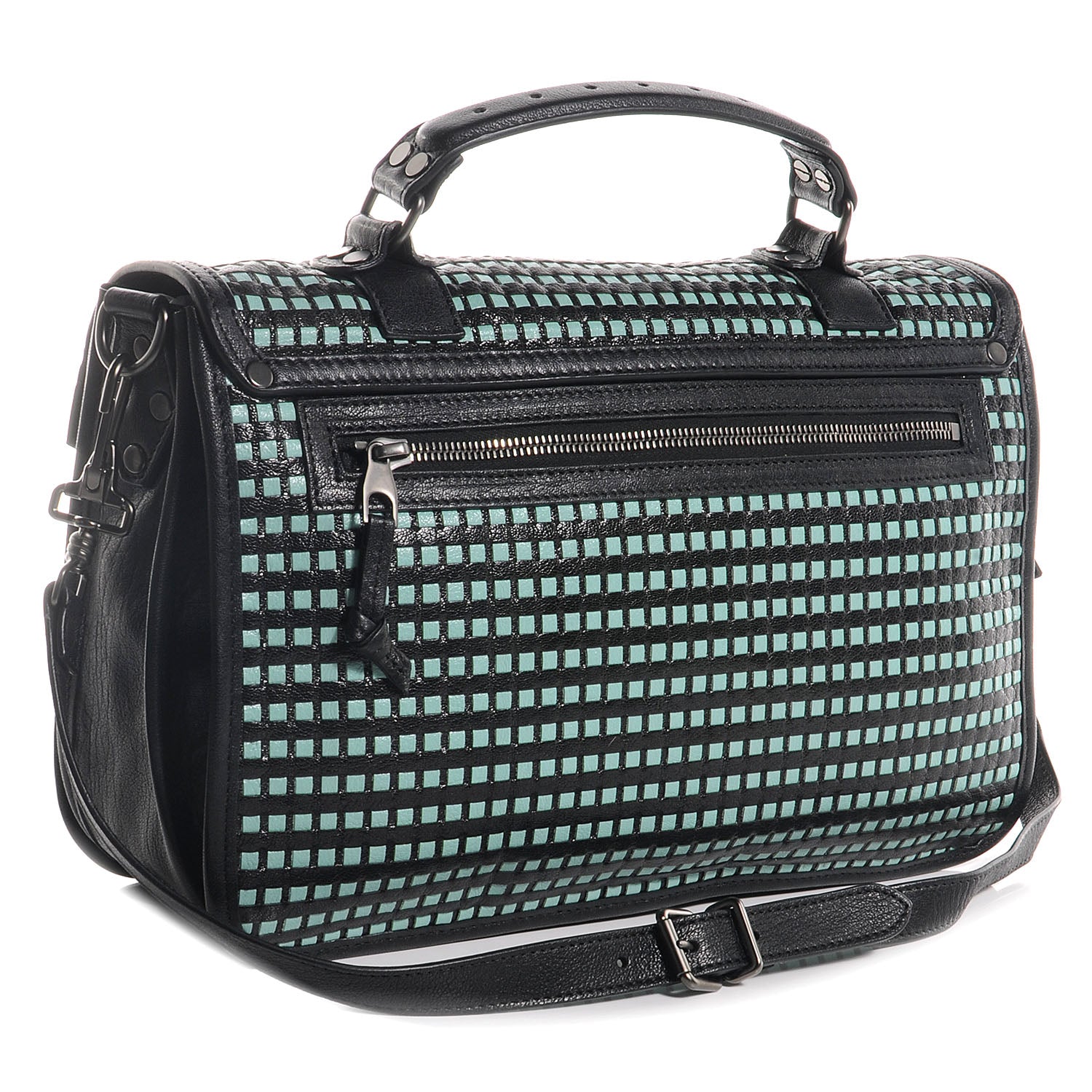 Proenza Schouler Woven Leather PS1 Medium Satchel Black 3 of 14
