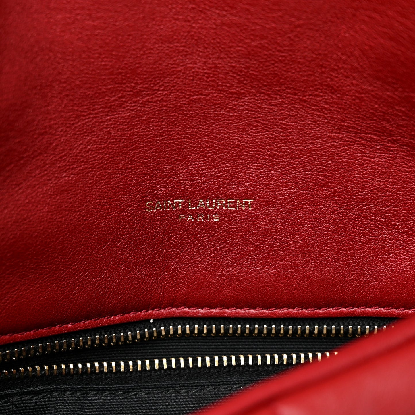 Lambskin Quilted Medium Loulou Puffer Monogram Chain Satchel Opyum Red