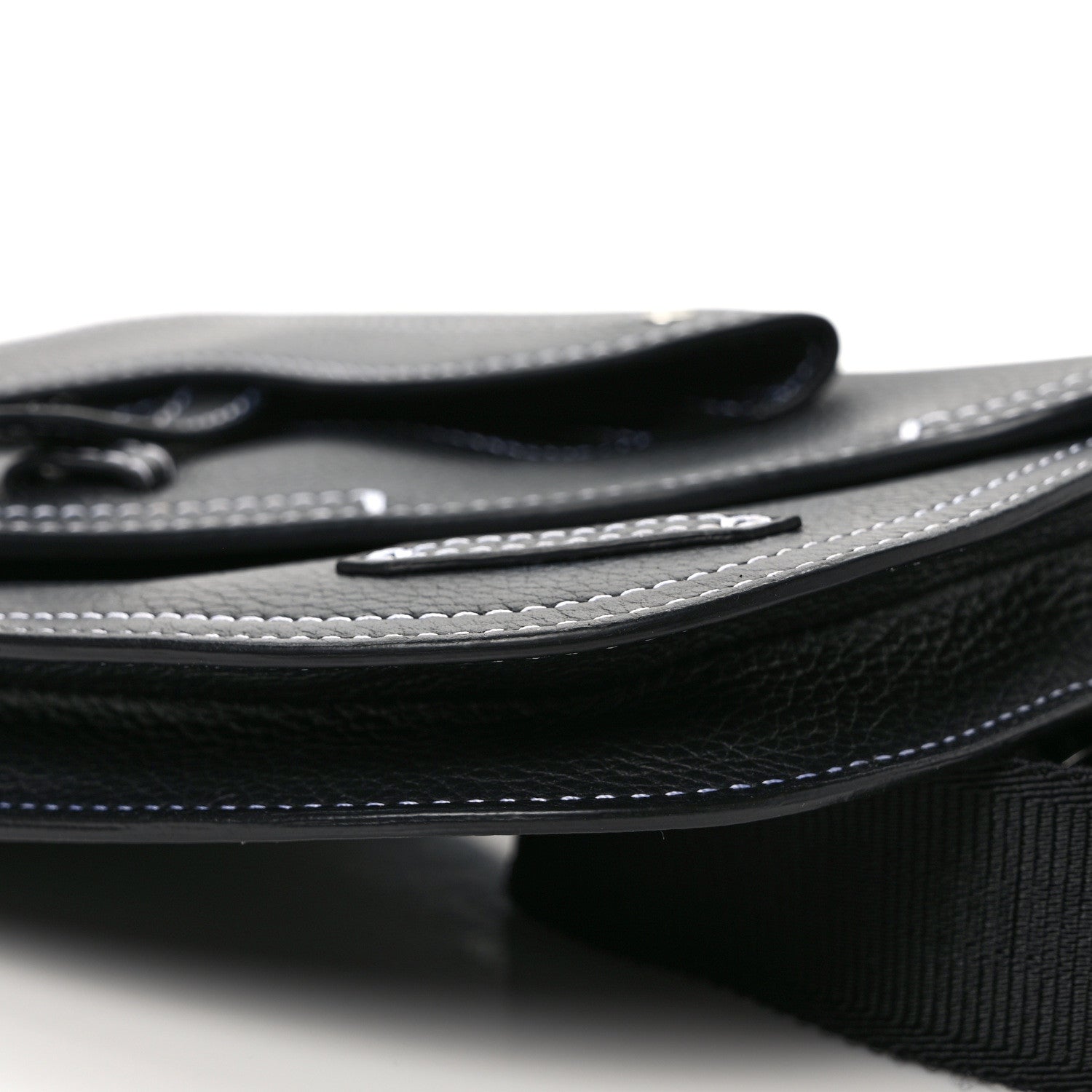 Christian Dior X KAWS Grained Calfskin Saddle Pouch Black 7 of 7