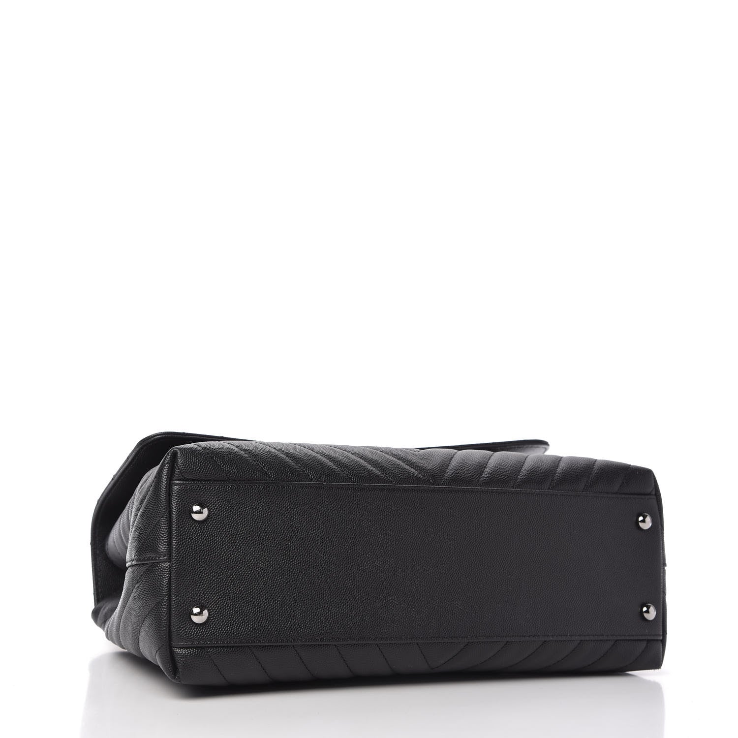 Chanel Caviar Chevron Quilted Medium Coco Handle Flap Black 4 of 10