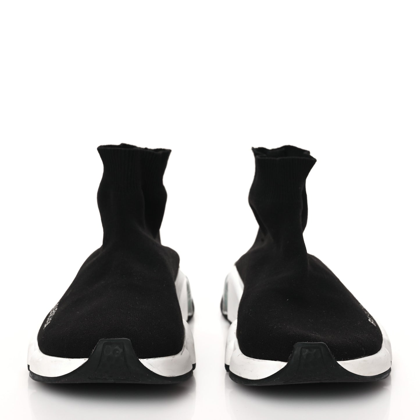 Neoprene Knit Womens Speed Clear Sole Sneakers 37 Black White