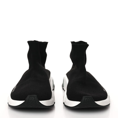 Balenciaga Neoprene Knit Womens Speed Clear Sole Sneakers 37 Black White 2 of 8
