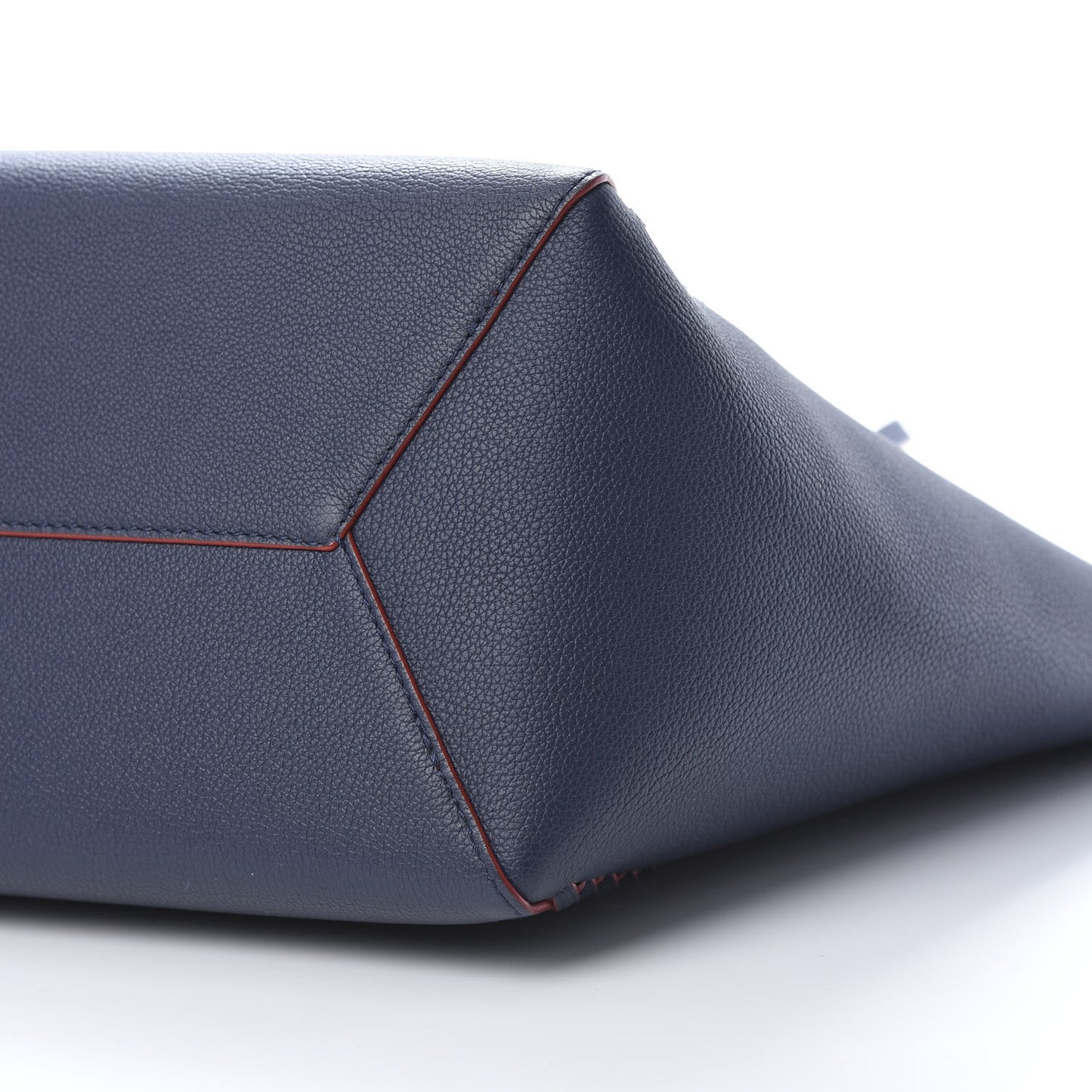 Calfskin Braided Lockme Cabas Marine Rouge