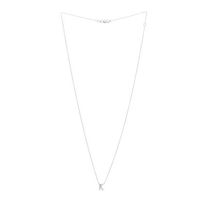 Roberto Coin 18K White Gold Diamond Love Letter K Pendant Necklace 3 of 4
