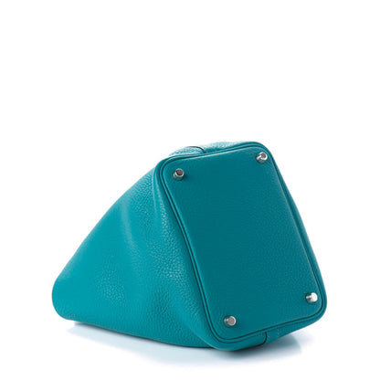 Hermes Taurillon Clemence Picotin Lock 18 PM Turquoise 4 of 9