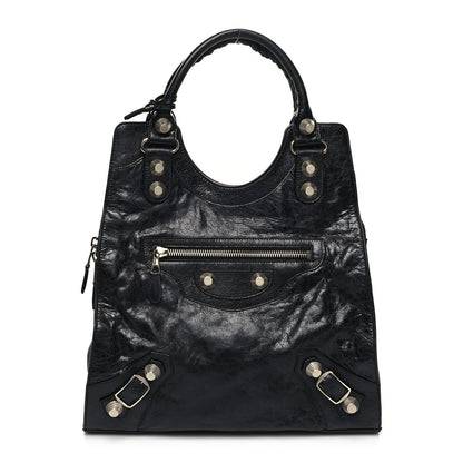 Balenciaga Agneau Giant 21 Silver Hardware Folder Black 3 of 11