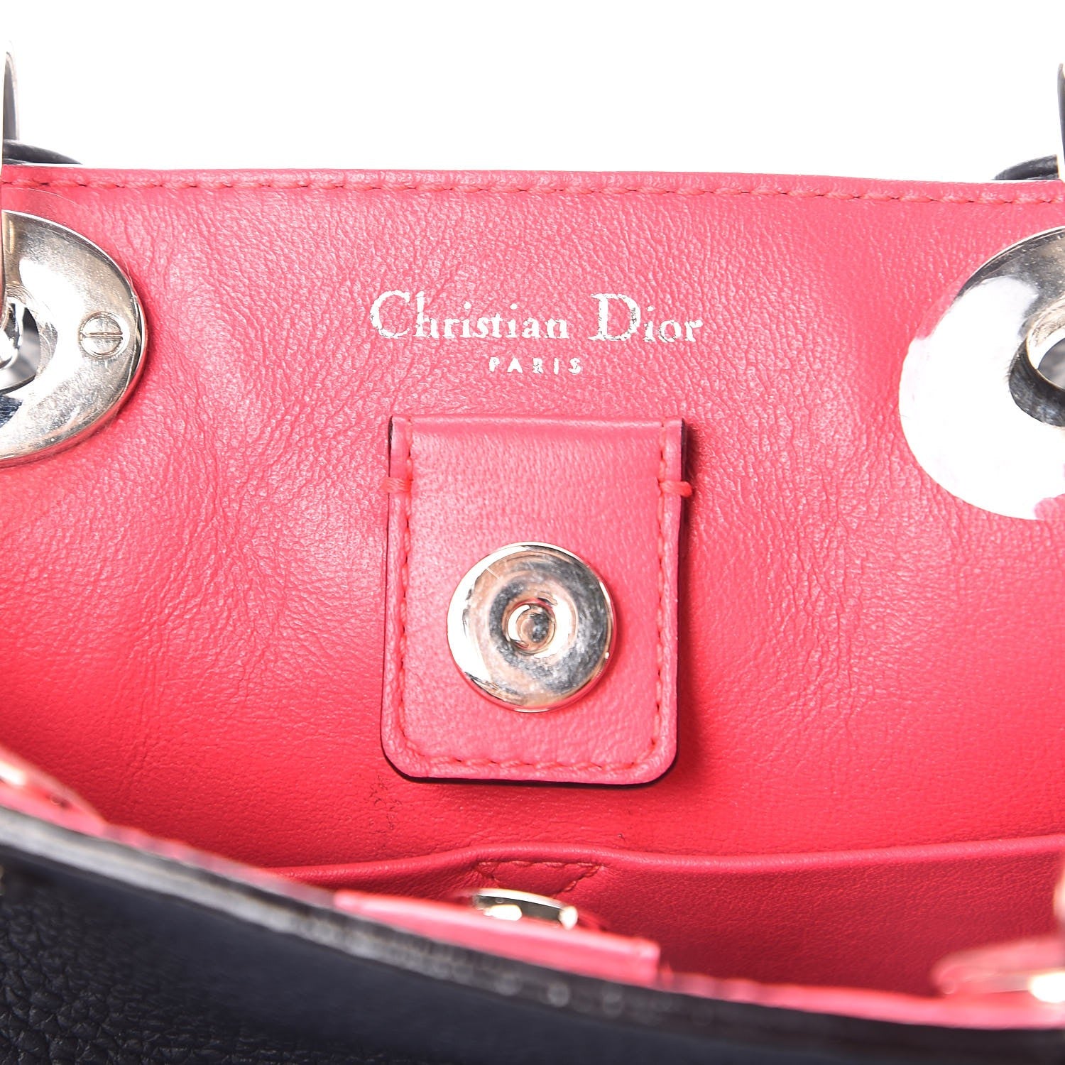 Christian Dior Bullcalf Small Diorissimo Tote Black Rose Indien 6 of 10