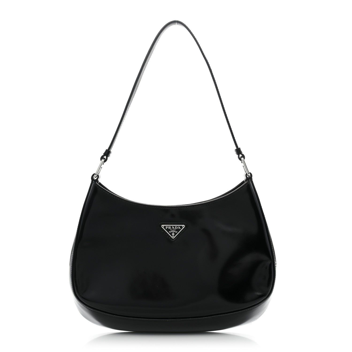 Prada Spazzolato Cleo Shoulder Bag Black 1 of 12