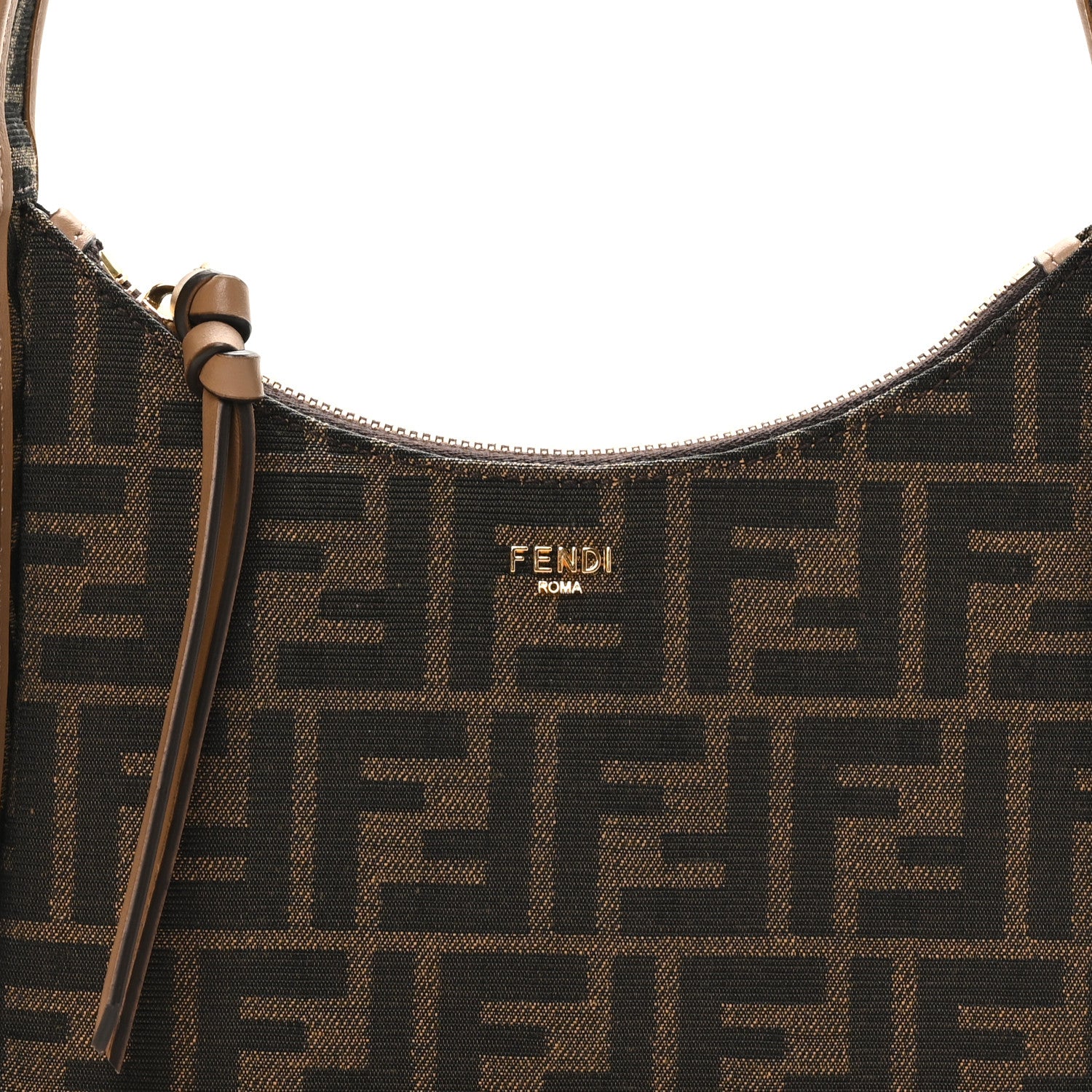 Fendi Fabric Jacquard Vitello Grace FF 1974 Mini Fendessence Shoulder Bag Tobacco Moro Ebano 8 of 11