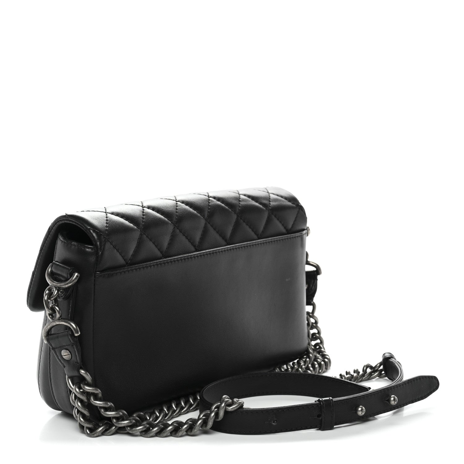 Chanel Calfskin Quilted Large Rock My Shoulder Flap Black 3 of 10