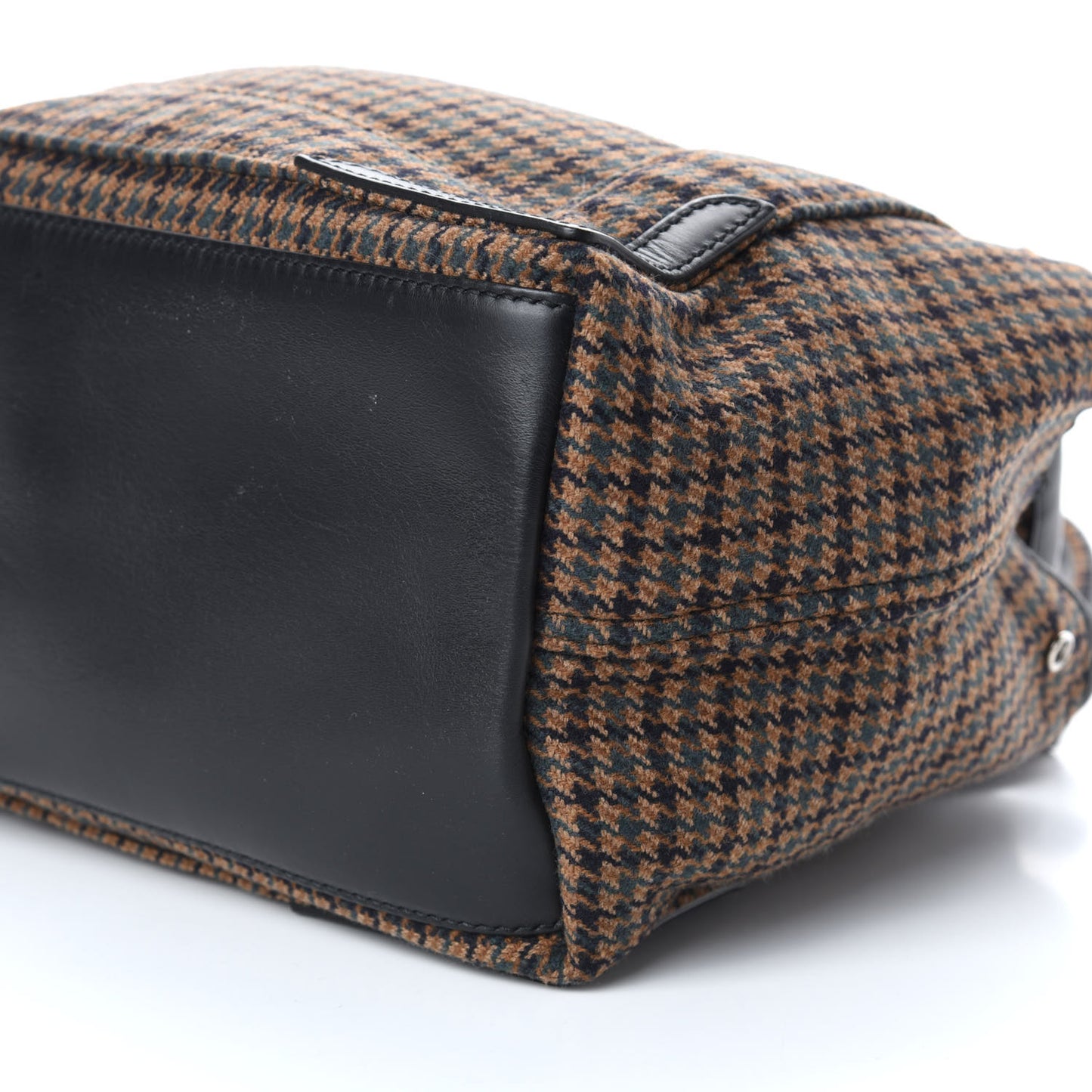 Wool Houndstooth S Navy Cabas