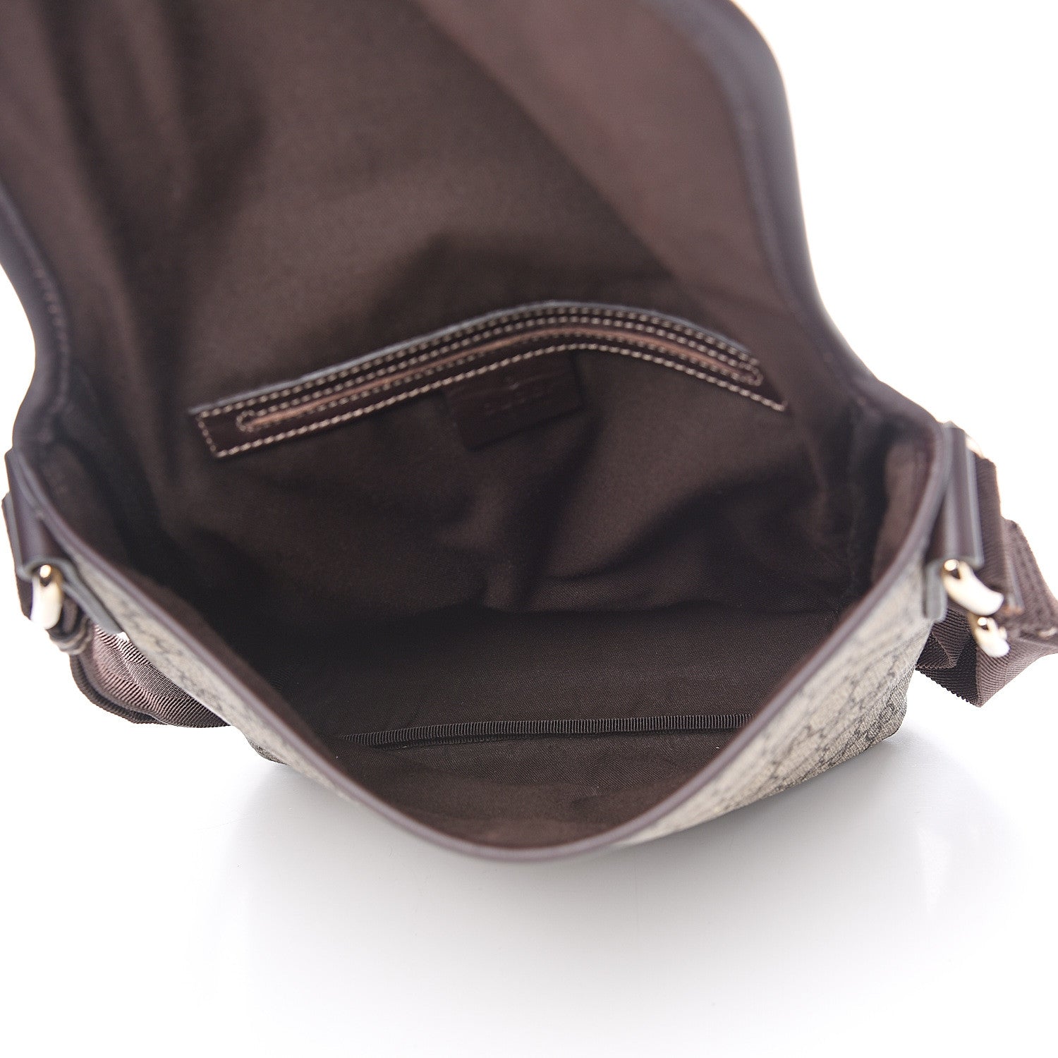Gucci GG Plus Monogram Small Flap Messenger Bag Beige Dark Brown 4 of 9