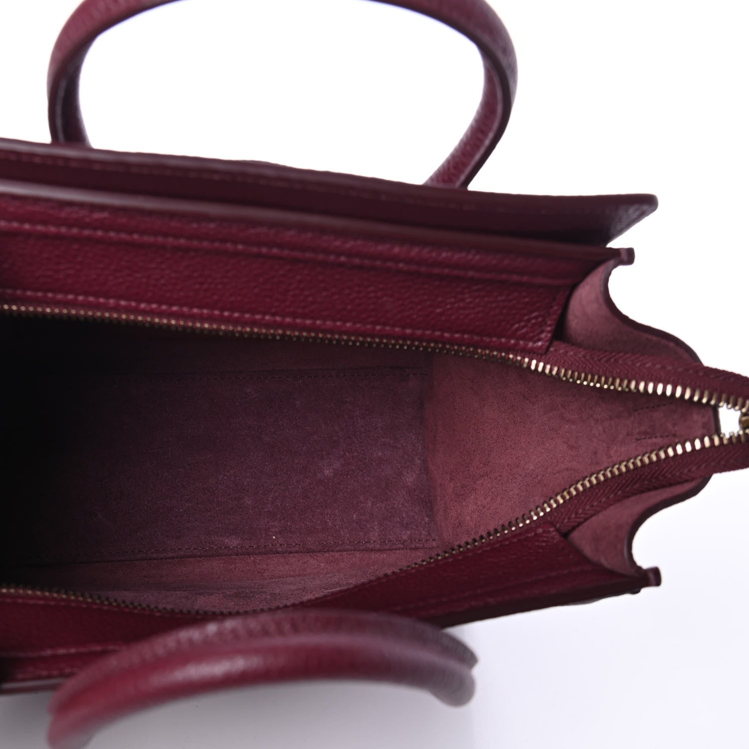 Celine Drummed Calfskin Nano Luggage Acai 4 of 4