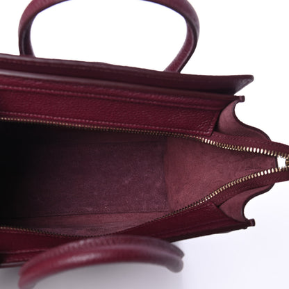 Celine Drummed Calfskin Nano Luggage Acai 4 of 4
