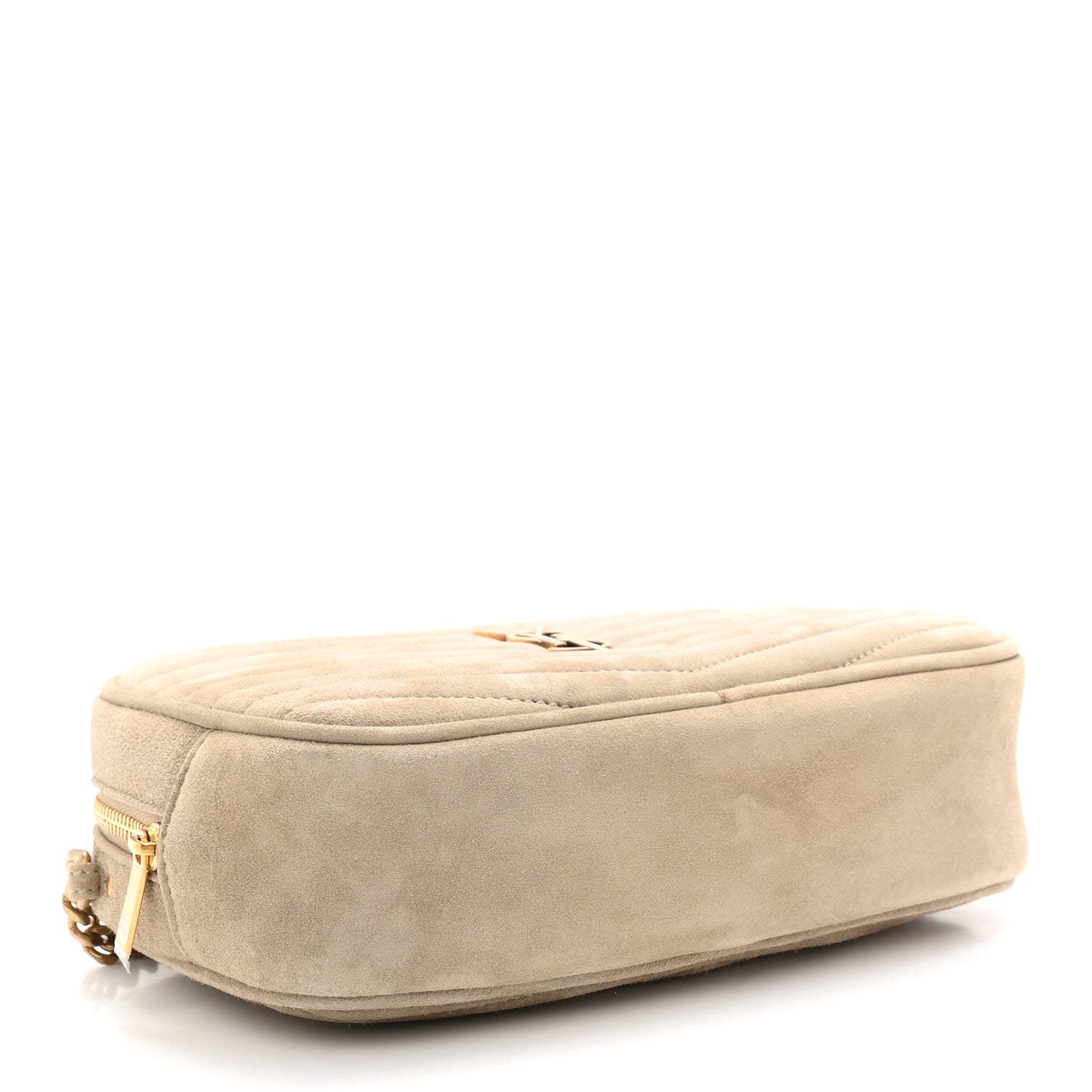 Saint Laurent Suede Matelasse Monogram Mini Lou Camera Bag Matte Gold 4 of 11