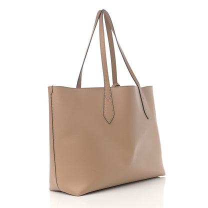 Burberry Grainy Calfskin Haymarket Check Medium Reversible Tote Camel 4 of 28
