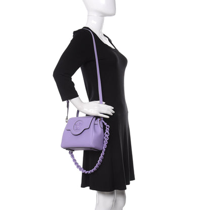 Versace Calfskin Medusa Small Top Handle Handbag Lilac 2 of 11