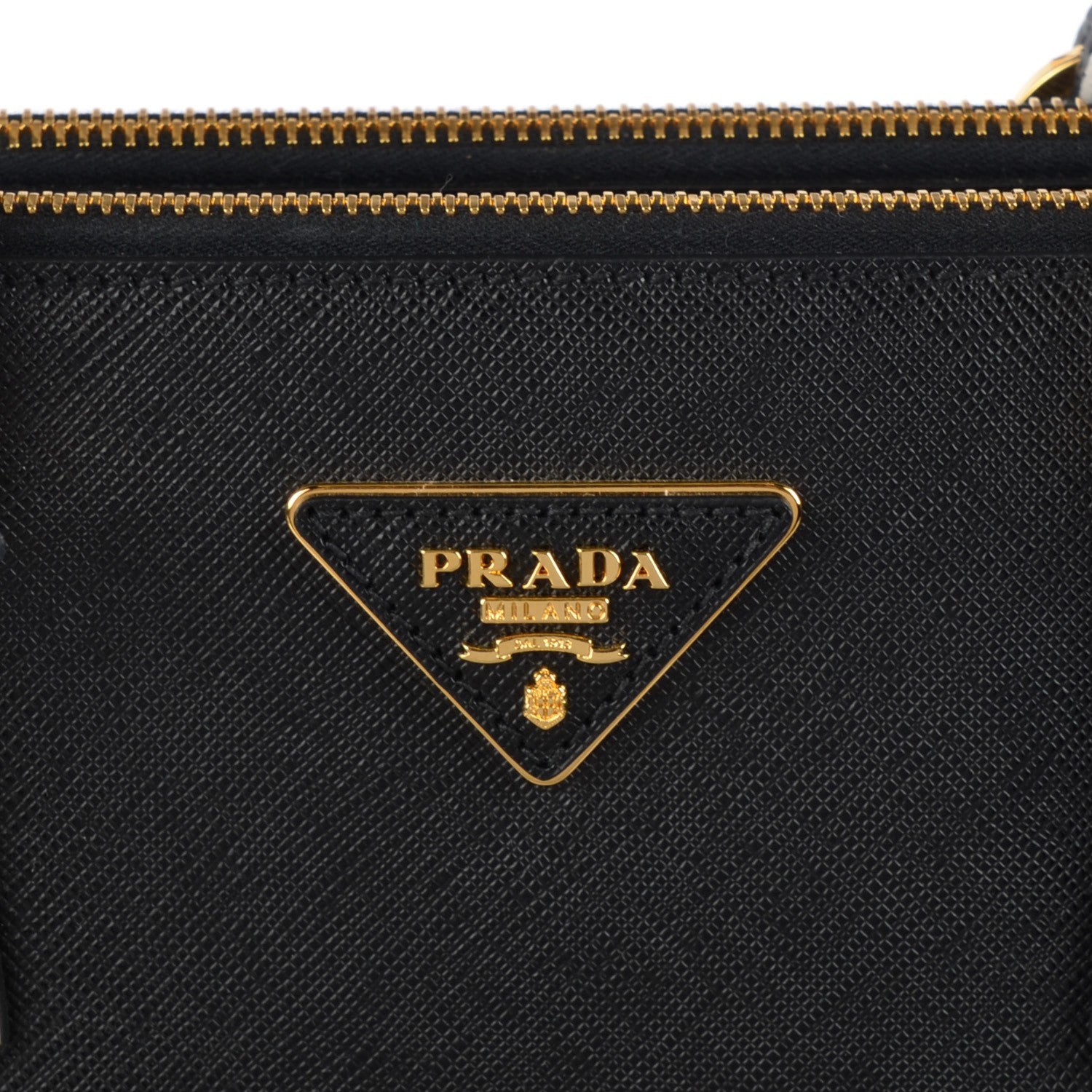 Prada Saffiano Lux Bi-Color Medium Galleria Double Zip Tote Black Talco 2 of 10