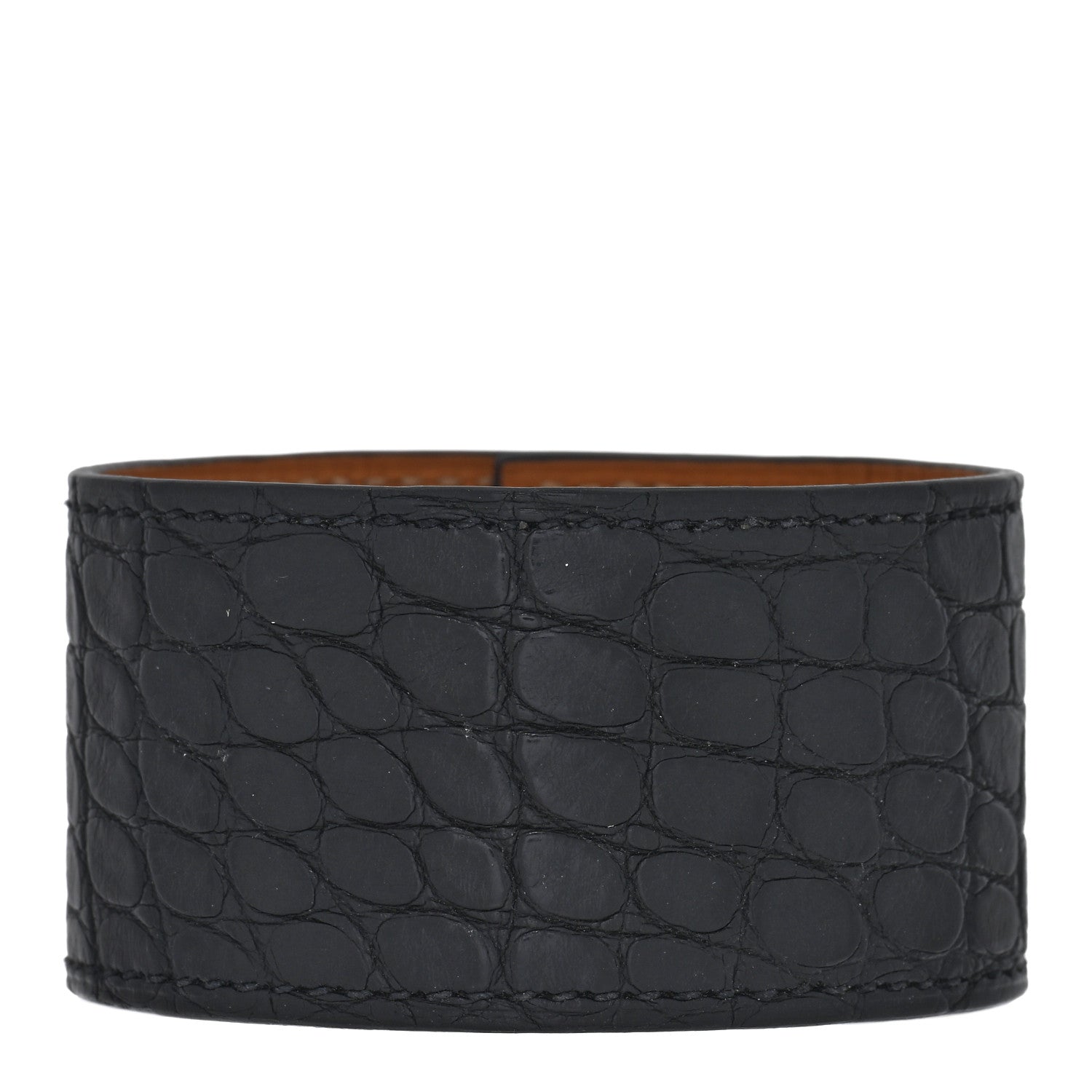 Hermes Matte Alligator Kelly Dog Cuff Black 2 of 3
