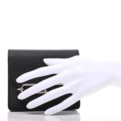 Hermes Chevre Mysore Roulis Slim Wallet Black 2 of 9