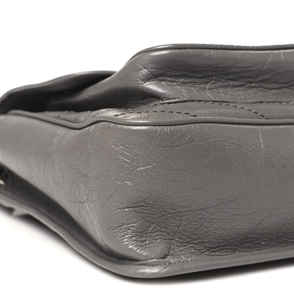 Saint Laurent Crinkled Calfskin Matelasse Monogram Large Niki Chain Satchel Fog 9 of 15