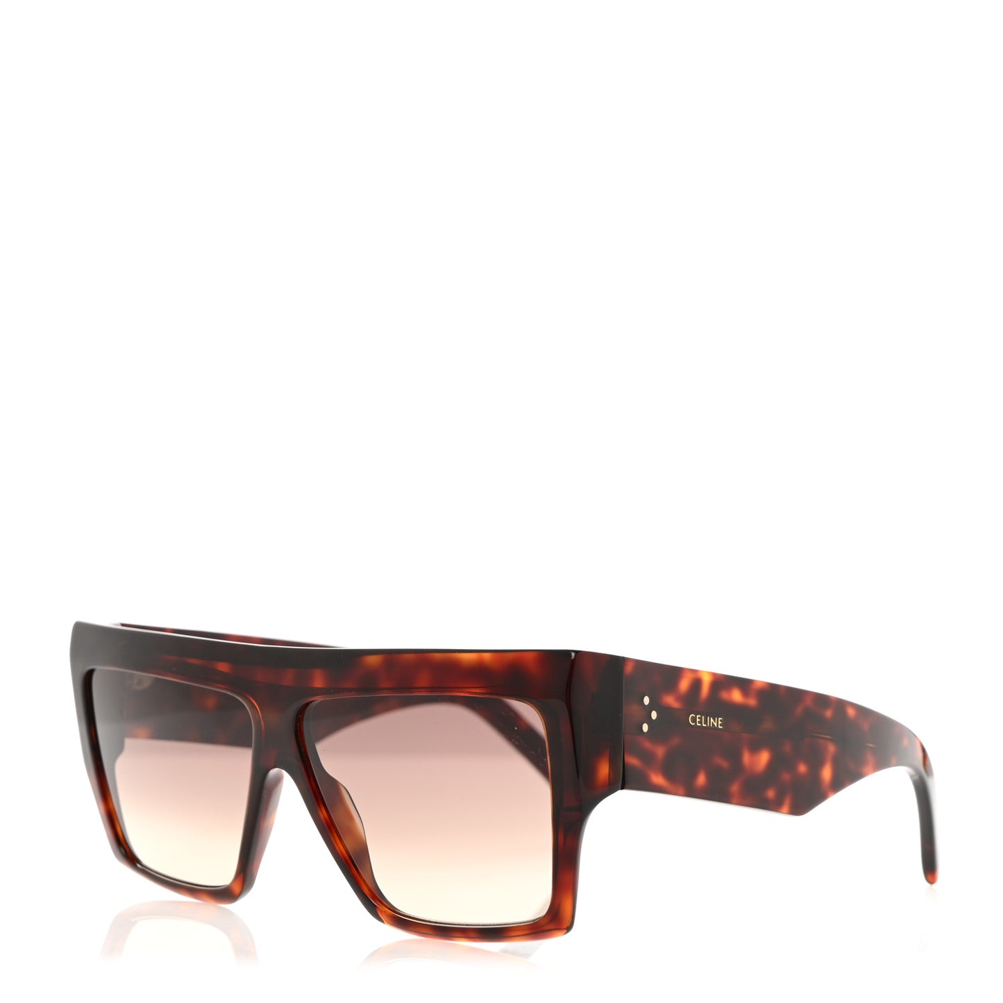 Acetate Flat Top Rectangular Sunglasses CL400921 Dark Havana
