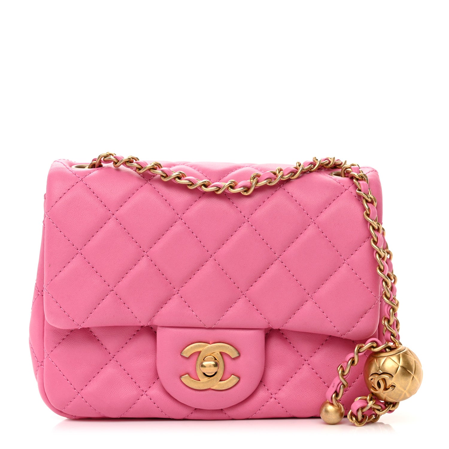 Chanel Lambskin Quilted Mini Pearl Crush Flap Pink 1 of 10