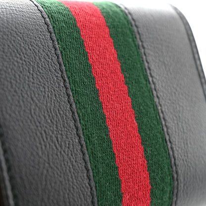 Gucci Textured Calfskin Web Rajah Trifold Black 10 of 10