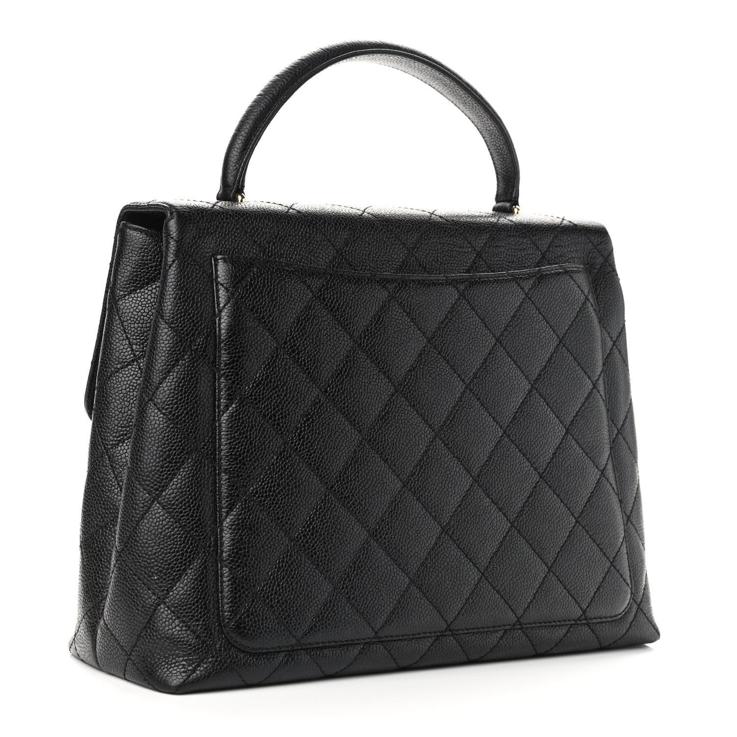 Caviar Quilted Jumbo Kelly Flap Black