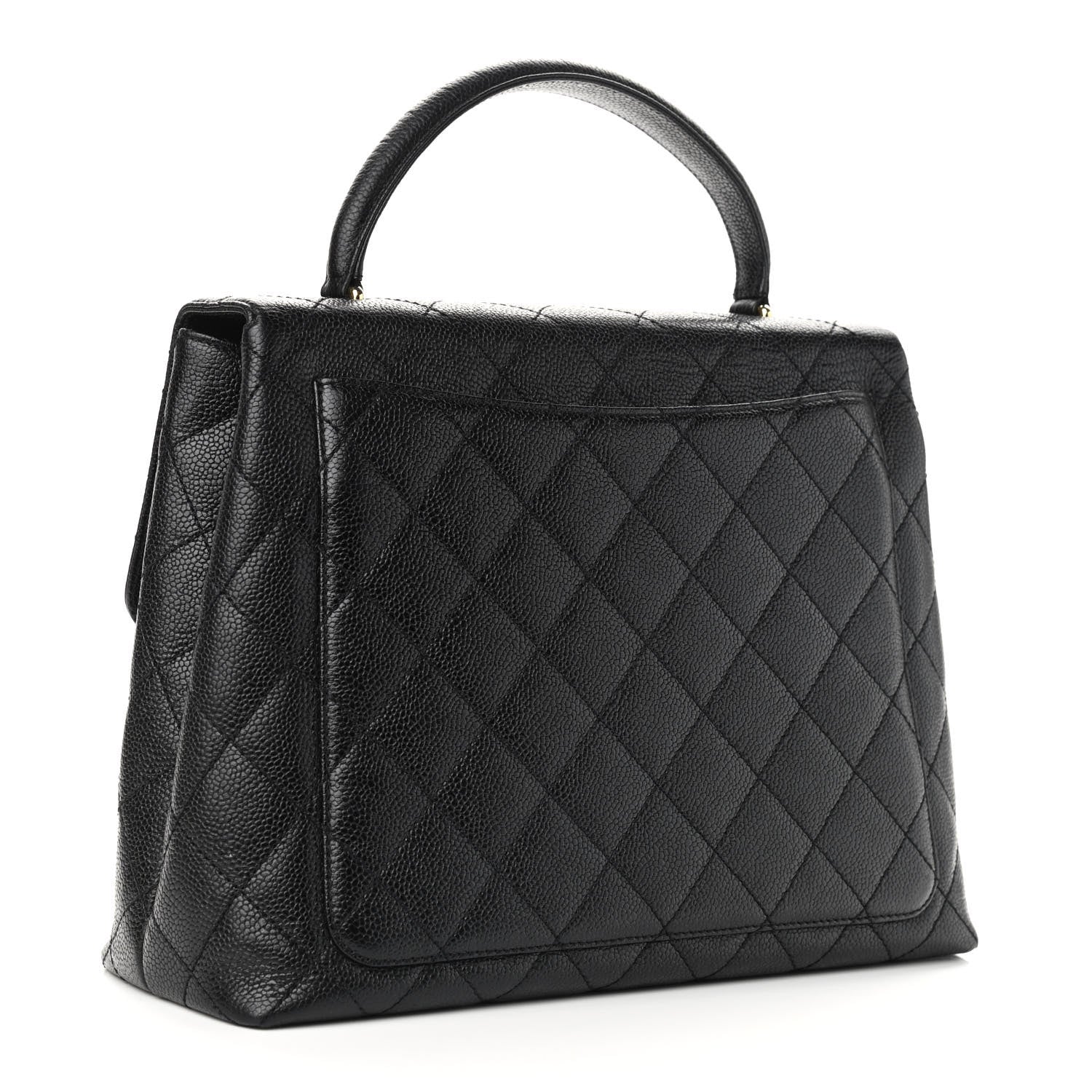 Chanel Caviar Quilted Jumbo Kelly Flap Black 2 of 9