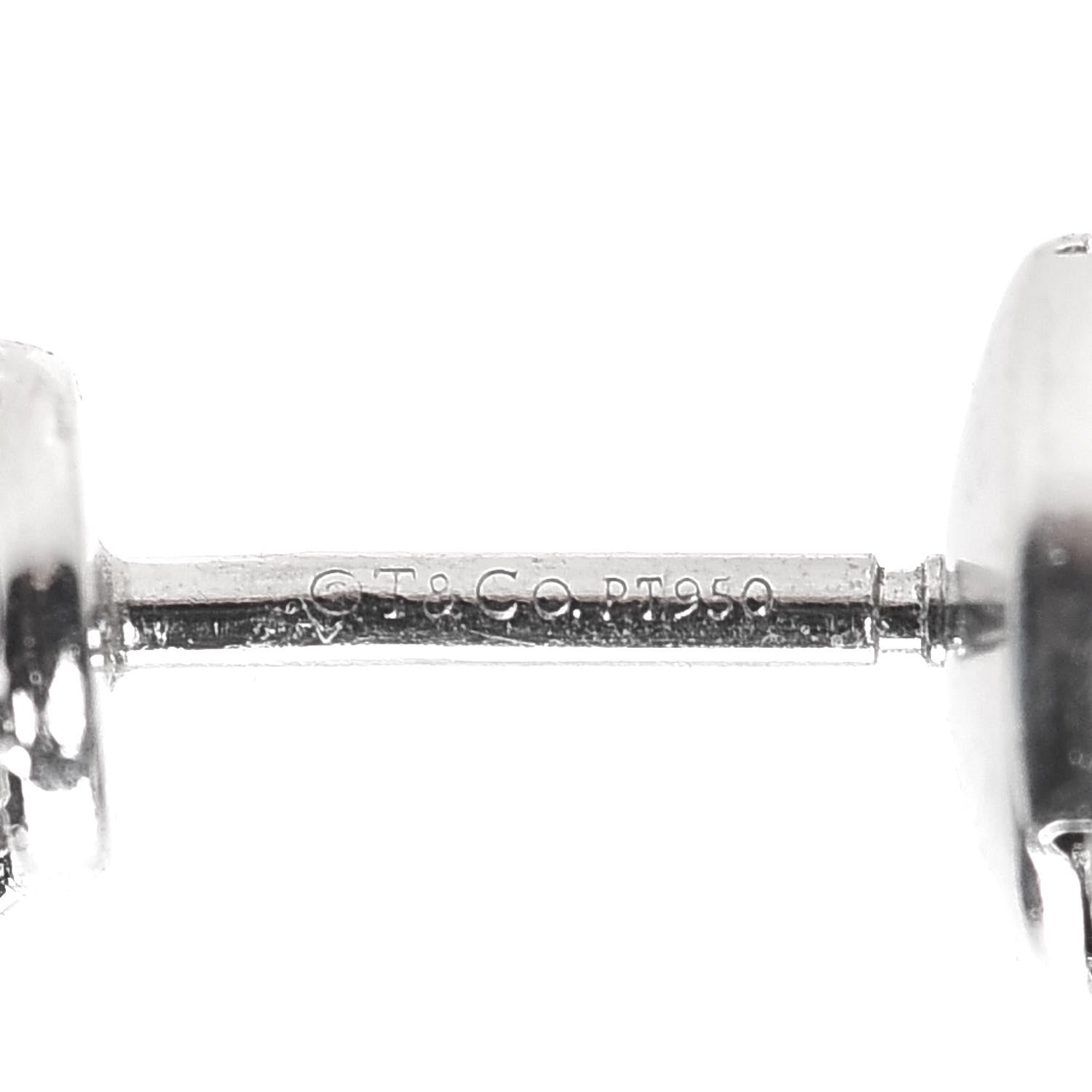 Tiffany Platinum Diamond 1.10ctw Round Solitaire Earrings 5 of 6