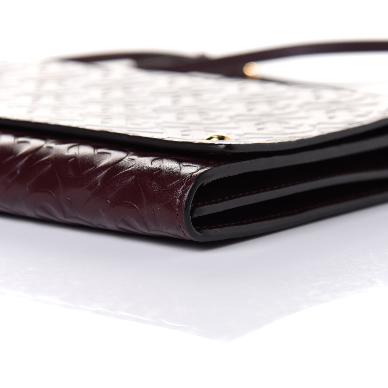 Burberry Calfskin Embossed Monogram Large Crossbody Oxblood 6 of 12