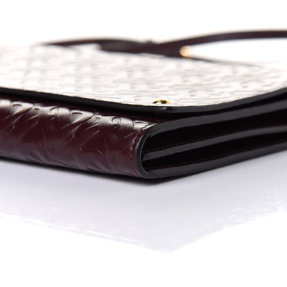 Burberry Calfskin Embossed Monogram Large Crossbody Oxblood 6 of 12