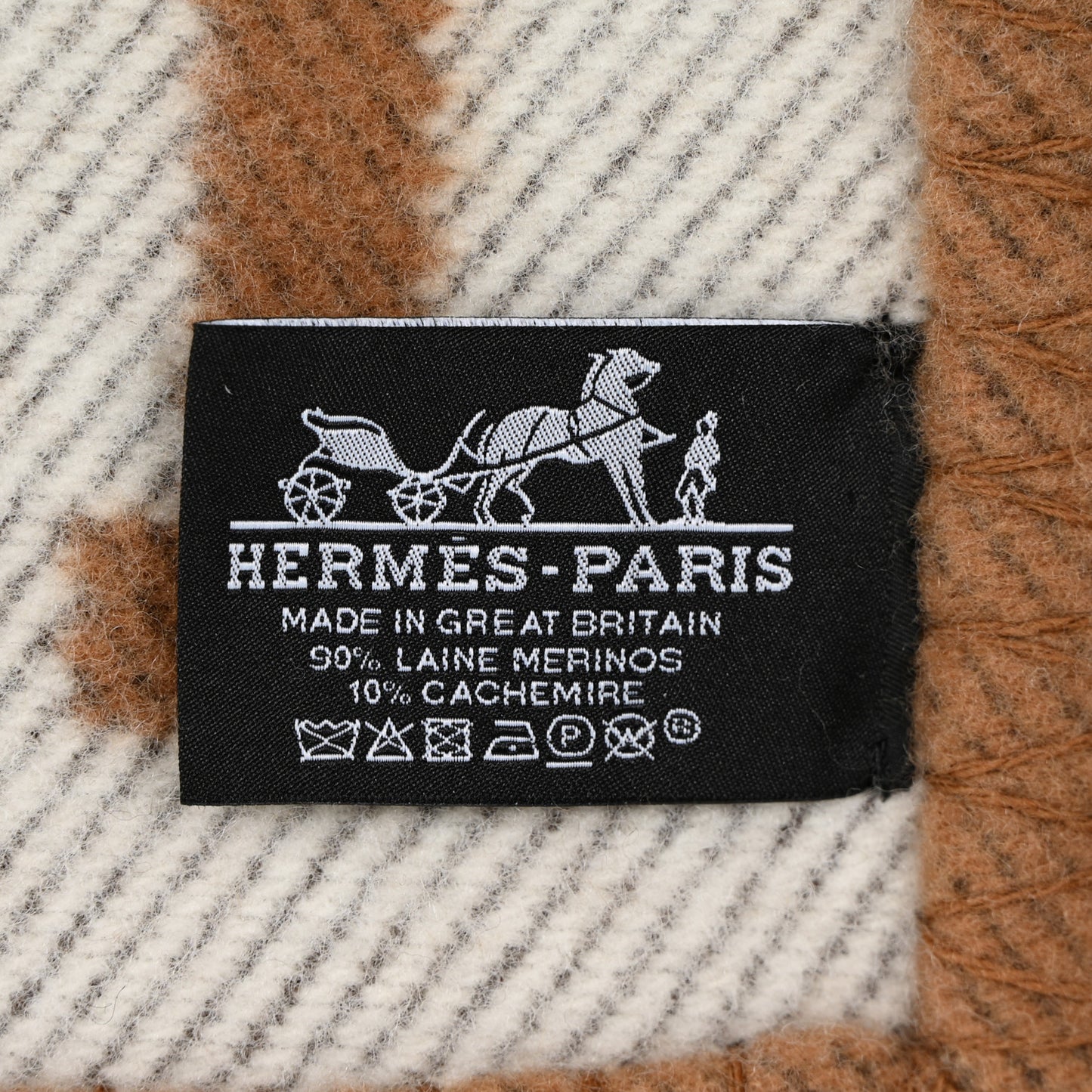 Wool Cashmere Avalon Blanket Ecru Camel