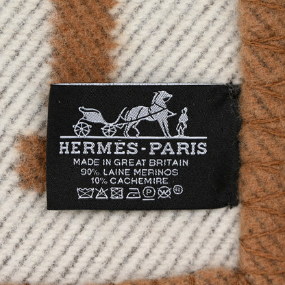 Hermes Wool Cashmere Avalon Blanket Ecru Camel 3 of 3