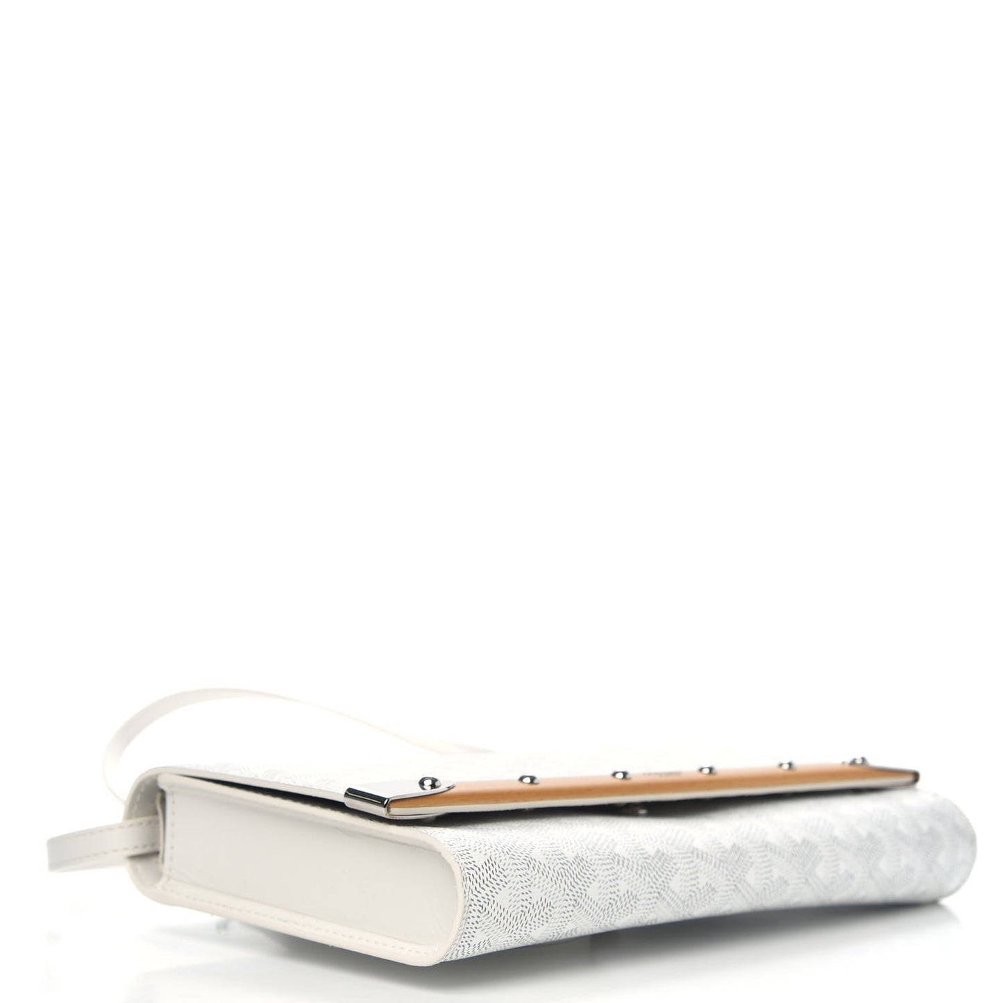Goyardine Monte Carlo Bois Clutch With Strap White