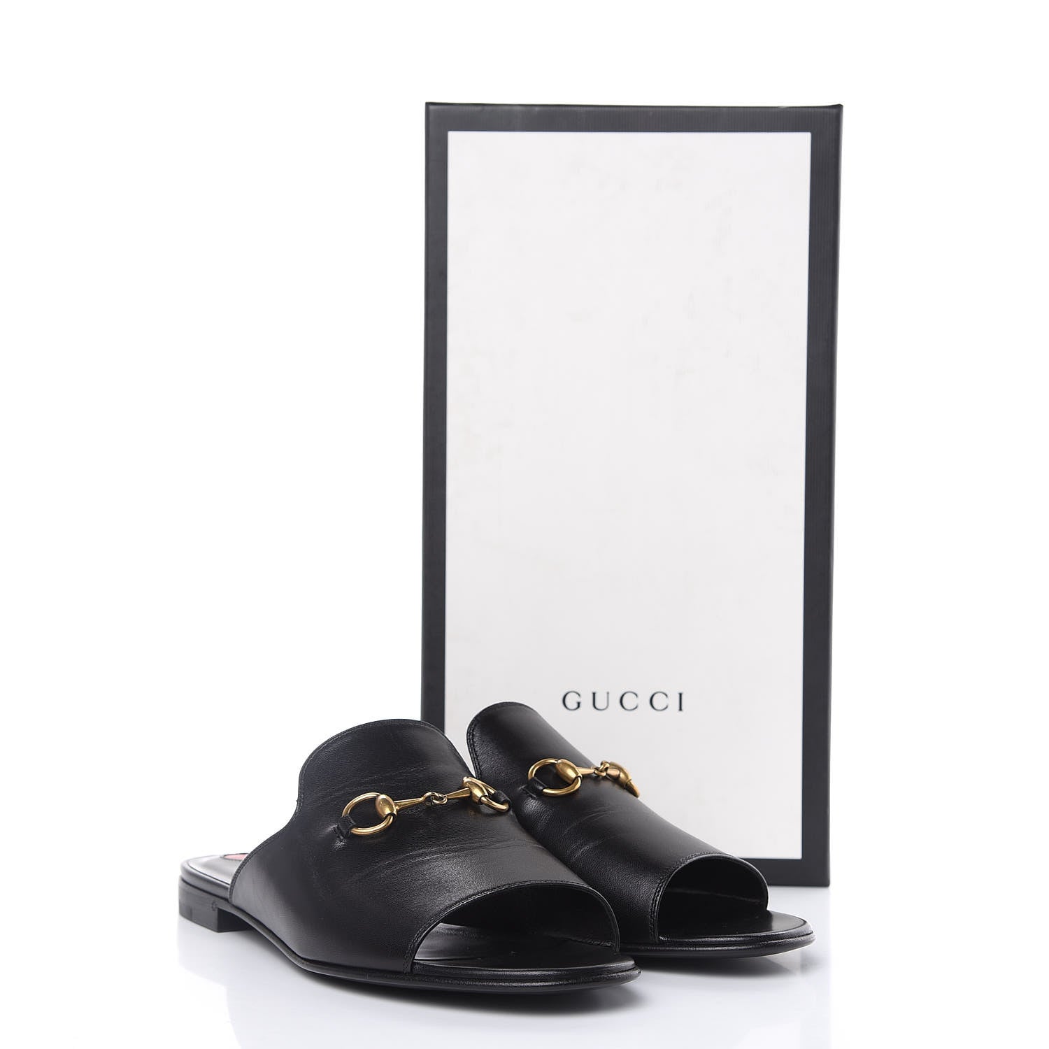 Gucci Malaga Kid Horsebit Slide Sandals 37.5 Black 11 of 11