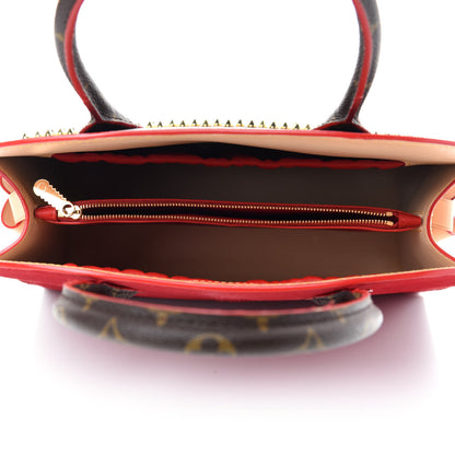 Louis Vuitton Monogram Calf Hair Spikes Iconoclasts Christian Louboutin Tote Red 5 of 18