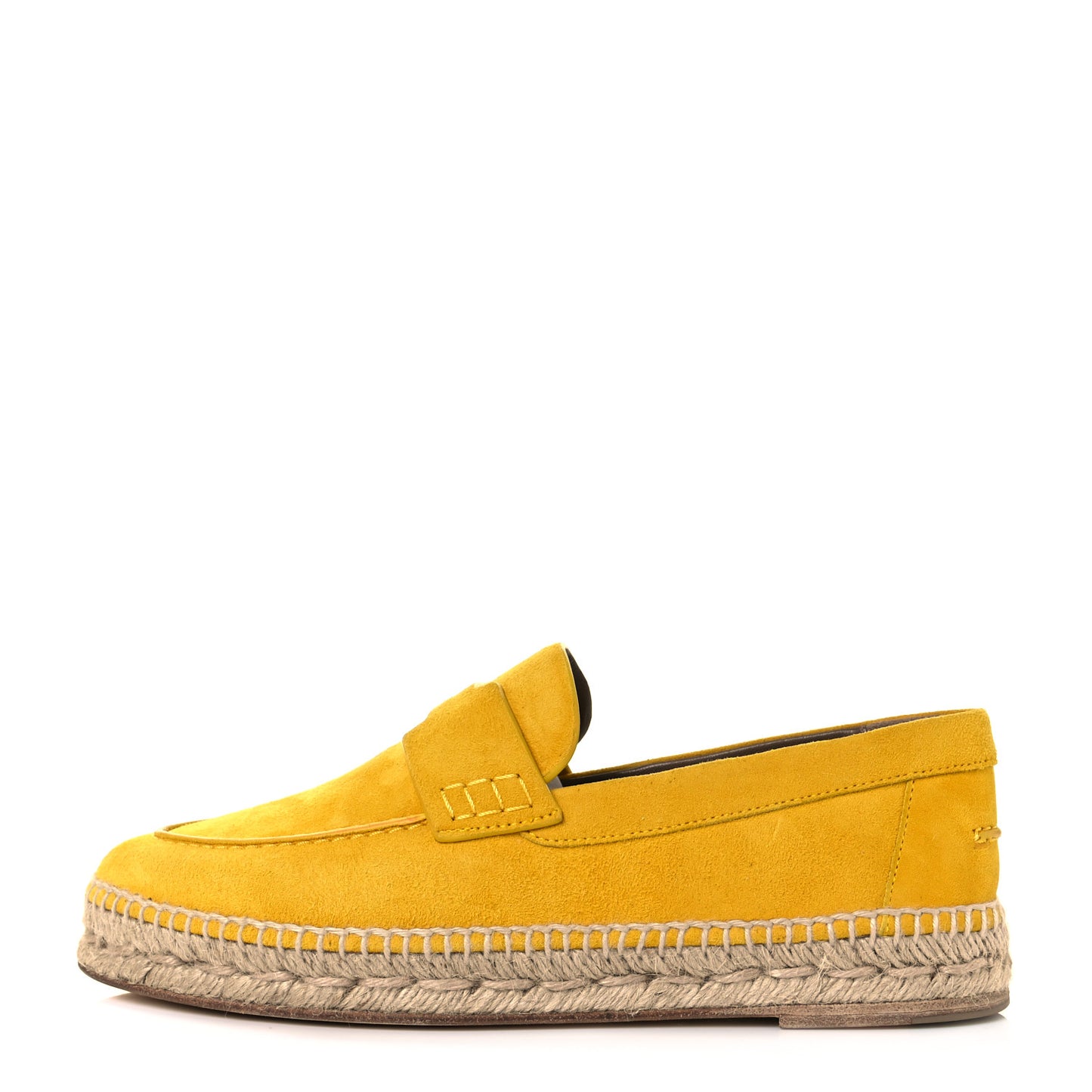 Suede Goatskin Womens Trip Espadrilles 38 Jaune Citron