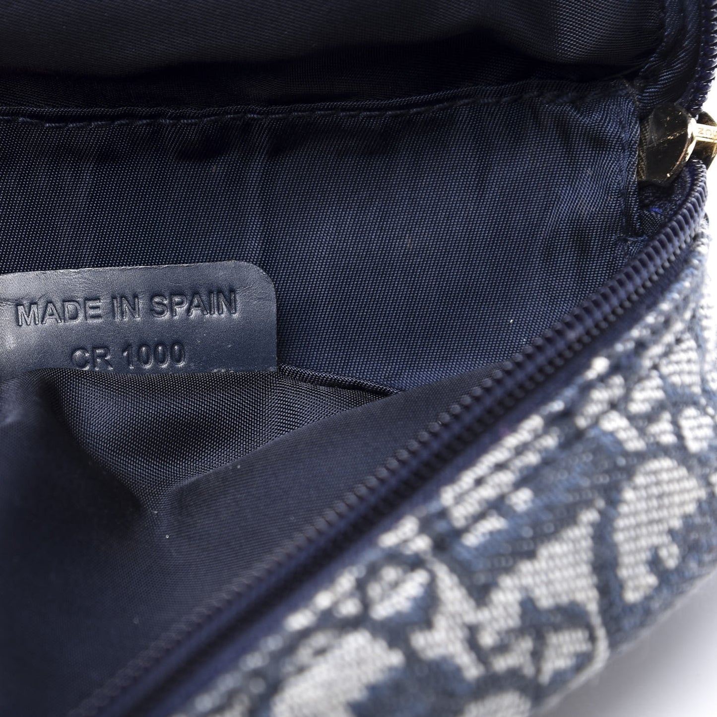 Monogram Mini Saddle Zip Pouch Navy Blue