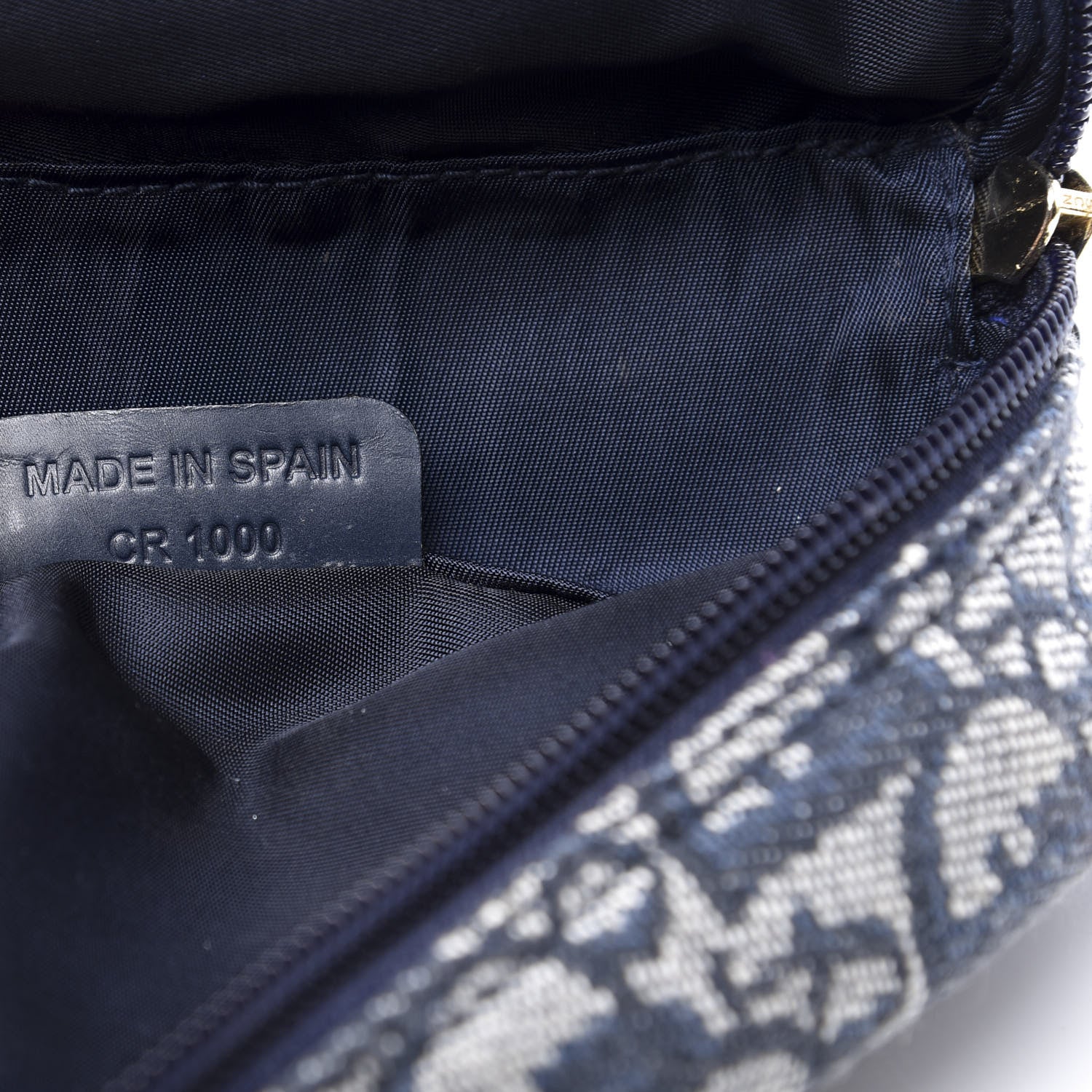 Christian Dior Monogram Mini Saddle Zip Pouch Navy Blue 8 of 12