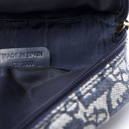 Christian Dior Monogram Mini Saddle Zip Pouch Navy Blue 8 of 12