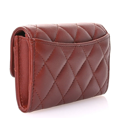 Chanel Lambskin Quilted Flap Card Holder Wallet Brown 3 of 9