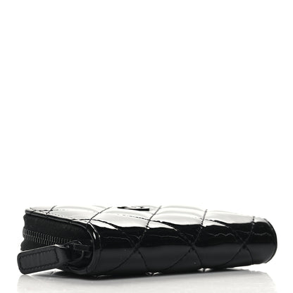 Chanel Patent Lambskin Quilted Zip Coin Purse So Black 4 of 9