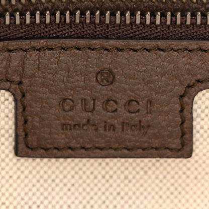 Gucci GG Supreme Monogram Textured Dollar Calfskin Web Ophidia Wristlet Shoulder Bag Beige Ebony New Acero 6 of 9