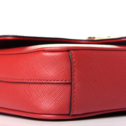 Prada Saffiano Pattina Chain Crossbody Bag Fuoco 8 of 9