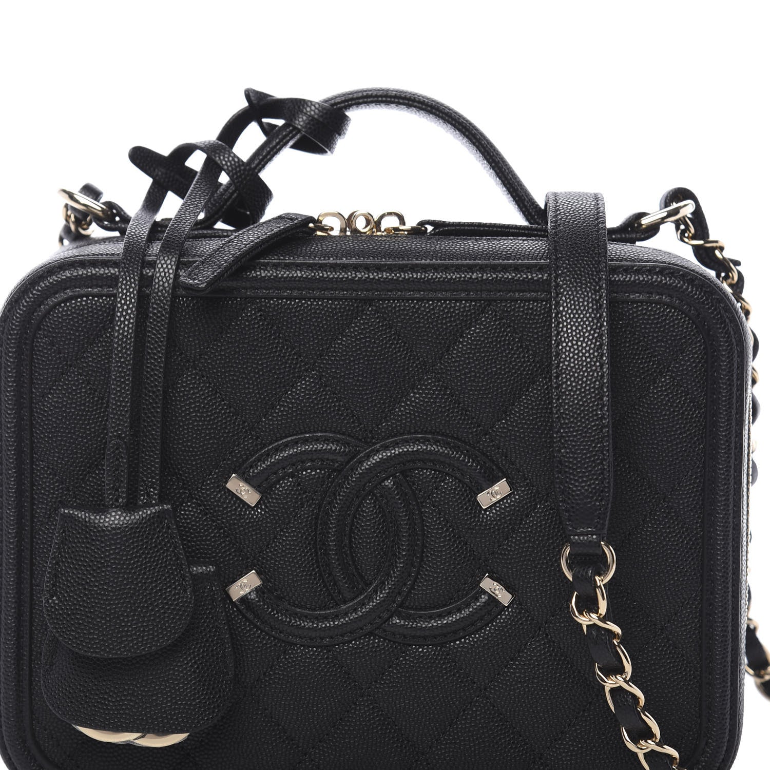 Chanel Caviar Quilted Medium CC Filigree Vanity Case Black 10 of 10